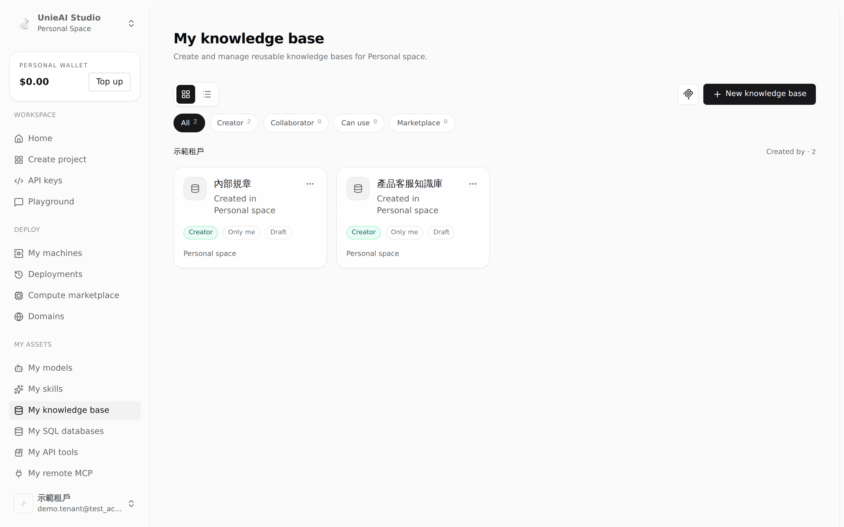 My knowledge base.
